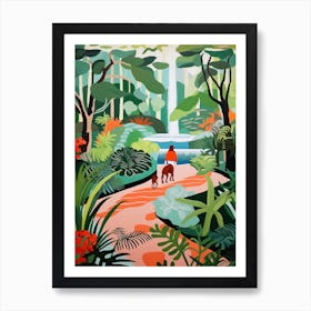 Painting Of A Dog In Gothenburg Botanical Garden, Sweden In The Style Of Matisse 01 Art Print