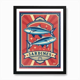 Retro Sardines 80s Art Print