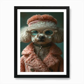 Poodle In Glasses Art Print