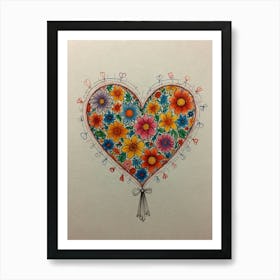 Heart Of Flowers 2 Art Print