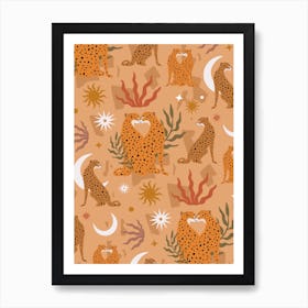 Cheetah Love Egypt Pattern Art Print