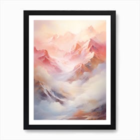 Pink Abstract Mountain Landscape #2 Art Print