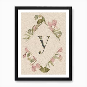 Floral Monogram Y Art Print