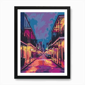 Bourbon Street Retro Pop Art Illustration (2) Art Print