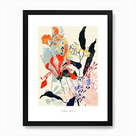 Colourful Flower Illustration Poster Coral Bells 4 Art Print