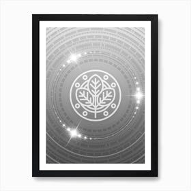 Geometric Glyph in White and Silver with Sparkle Array n.0117 Art Print
