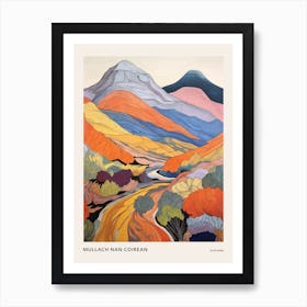 Mullach Nan Coirean Scotland Colourful Mountain Illustration Poster Art Print