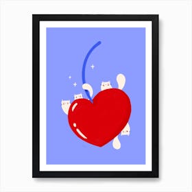 Cherry Cats Art Print