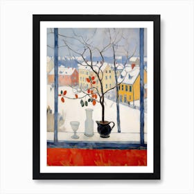 The Windowsill Of Tallinn   Estonia Snow Inspired By Matisse 4 Art Print