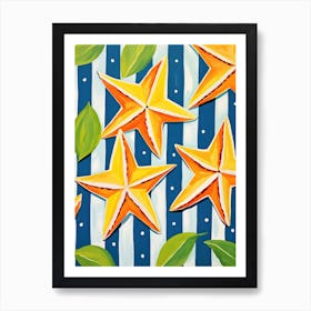 Starfruit Fruit Summer Illustration 4 Art Print