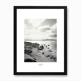 Poster Of Olbia, Italy, Black And White Photo 3 Art Print