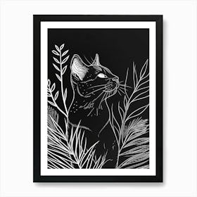 Chartreux Cat Minimalist Illustration 1 Art Print