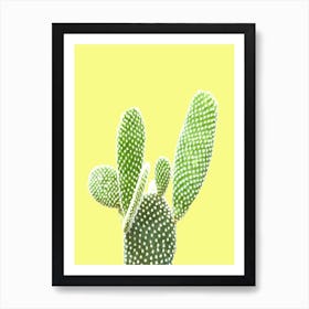 Cactus Yellow Background Art Print