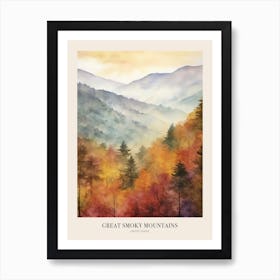 Autumn Forest Landscape Great Smoky Mountains National Park Poster Art Print