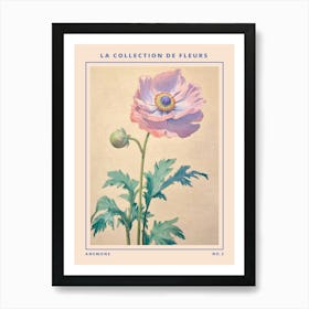 Anemone 2 French Flower Botanical Poster Art Print