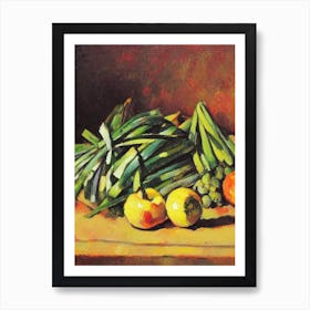 Leek Cezanne Style vegetable Art Print