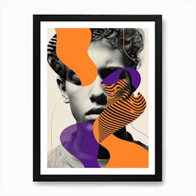 Faceless Male Orange and Purple 002 Art Print