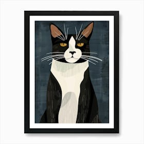 Black And White Cat 34 Art Print