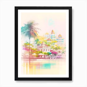 Nha Trang Vietnam Watercolour Pastel Tropical Destination Art Print