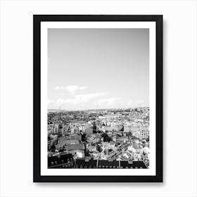 Lisbon In Black And White Art Print