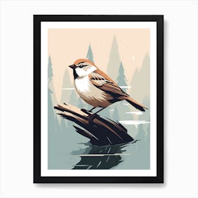 Bird Perched On A Branch 1 Art Print