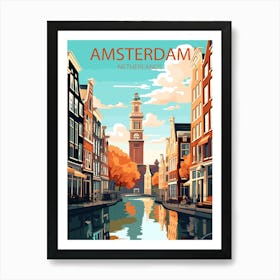 Amsterdam Netherlands travel poster Art Print