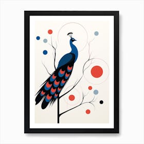 Peacock Minimalist Abstract 4 Art Print