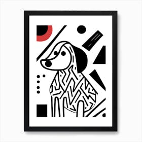 Dog With Geometric Shapes Painting Art Print