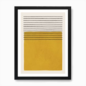 Minimalist Mustard And Horizontal Lines Art Print