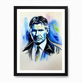 Harrison Ford In Blade Runner Watercolor 2 Art Print