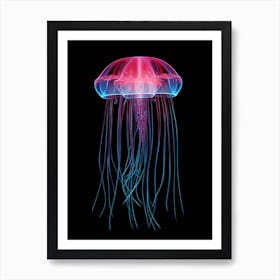 Box Jellyfish Neon Illustration 3 Art Print