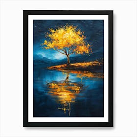 Tree By The Lake 4 Art Print