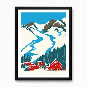 Snowshoe 2, Usa Midcentury Vintage Skiing Poster Art Print