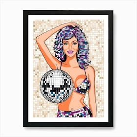 Disco Ball Girl 3 Art Print