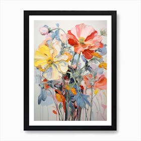 Abstract Flower Painting Poppy 1 Art Print