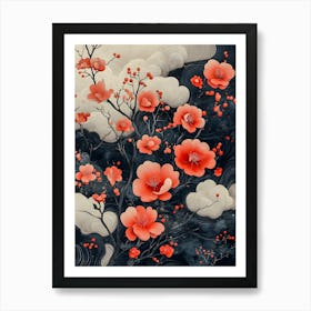 Cherry Blossoms in Full Bloom – Abstract Floral Art Art Print