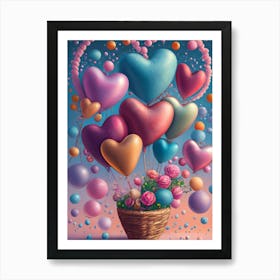 Heart Balloons Art Print