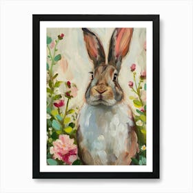 Blanc De Hotot Rabbit Painting 2 Art Print