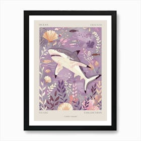 Purple Carpet Shark Illustration 3 Poster Art Print