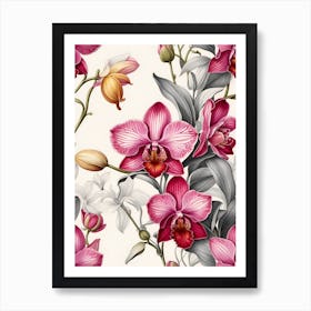 Orchids Seamless Pattern 1 Art Print