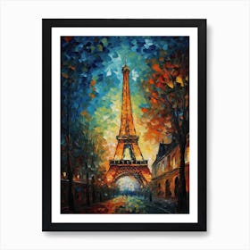 Eiffel Tower Paris Van Gogh Style 4 Art Print