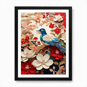 Bird On A Flower Art Print