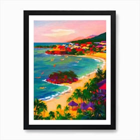 Chaweng Beach, Koh Samui, Thailand Hockney Style Art Print