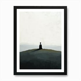 Meditating, Yoga, Minimalism Art Print