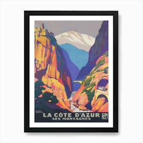 La Cote D'azur France Vintage Travel Poster Art Print