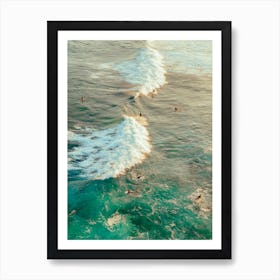 surfers in the golden hour
 Art Print