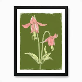 Pink & Green Aconitum 1 Art Print