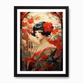 Woman In Red 1 Art Print