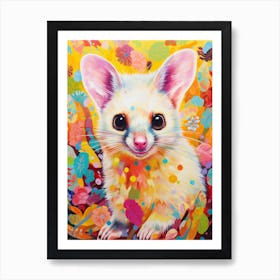  A Common Brushtail Possum Vibrant Paint Splash 2 Art Print