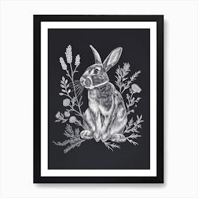 English Silver Rabbit Minimalist 1 Art Print